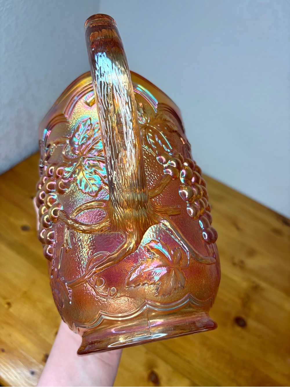Classic Vintage Imperial Marigold Carnival Glass Water Set Pitcher 6 Tumblers - Picture 8 of 14